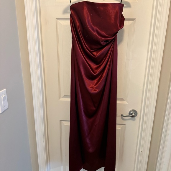 Like New Vintage Jessica McClintock Long Strapless Draped Evening Dress - Picture 1 of 6